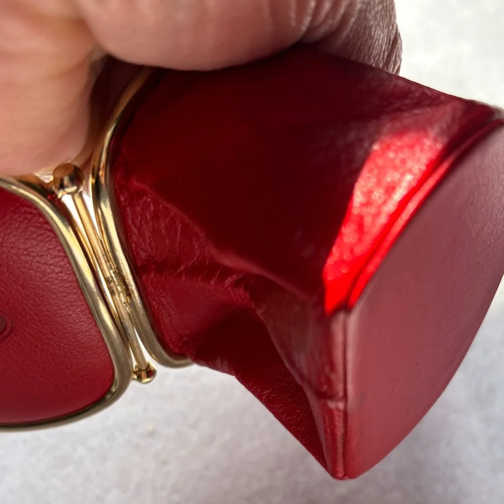 Vintage Dior Red and Gold Women's Jewelry Storage bag - Picture 8 of 16